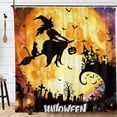thumbnail image 2 of Halloween Moon Pumkin Witch Polyester Shower Curtain with Hooks for Halloween Bath Decor 72"x72", 2 of 7