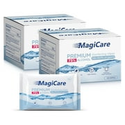 MagiCare Individual Hand Sanitizer Wipes - Disposable 75% Alcohol Wipes - Premium Unscented Sanitizing Wipes for Home, Travel, Classroom and Camping (2 Boxes, 200 Wipes)