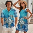 thumbnail image 2 of Jeiento Sea Turtle Matching Vacation Outfits for Couples Mens Hawaiian Shirt Dress for Women Casual Shirts for Men Button Down Shirt Short Sleeve Beach Shirts, 2 of 6