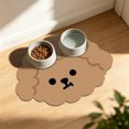 thumbnail image 4 of Dog Head Shaped Pet Feeding Mat 23.6inX15.7in Waterproof Non-Slip Cat Bowl Mat for Small Pets, Brown, 4 of 6