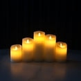 thumbnail image 1 of Juego de velas sin llama de 3 pilas reales sin plástico de parafina brillante 7,5 * 12,5 cm, 1 of 4