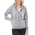 thumbnail image 1 of Made by Olivia Women's Solid Basic Long Sleeve Zip Up Fleece Jacket, 1 of 5