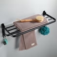 thumbnail image 2 of Accesorios de Baño, 58cm Estante de Toallas, Toallero Plegable de Pared, Estantería de Almacenamiento para Baño con Barras y Ganchos, Barra de Toalla para Baño Cocina Hotel, 2 of 4