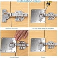 thumbnail image 4 of Kit de placa de reparación de bisagra de armario KEWITY acero inoxidable 10 Uds., 4 of 5