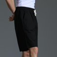 thumbnail image 4 of SDNall Mens Solid Fashion Casual Cotton Drawstring Elastic Waist Half Shorts Pants, 4 of 9