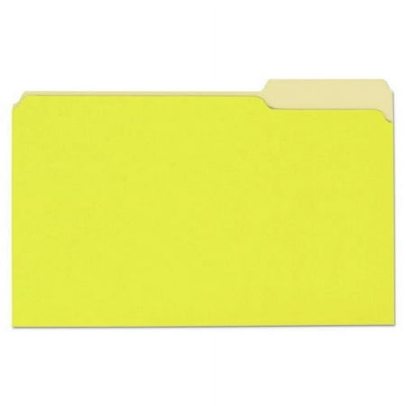 UPC: 0087547105245 | UNIVERSAL File Folders 1/3 Cut One-Ply Top Tab Legal Yellow/Light Yellow 100/Box 10524