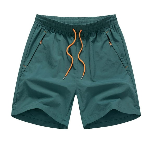 Virmaxy Mens Sports Gym Basketball Shorts Elasticized Tie Waist Solid Color Lined Shorts Quick Dry Breathable Fitness Shorts Green XL