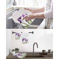 thumbnail image 5 of Purple Tulip Kitchen Dish Towels for Drying Dishes Set of 3, Aesthetic&nbsp;Pastoral Flower Floral Spring Waffle Weave Microfiber Hand Tea Bathroom Towels Quick Dry & Absorbent Towel 12x12, 5 of 7