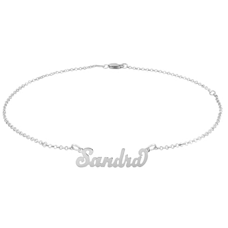 Personalized Carrie Style Name Anklet in Sterling Silver