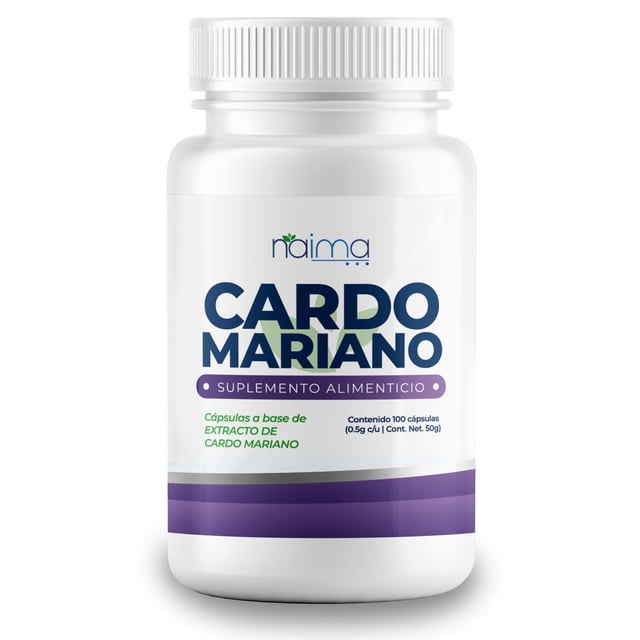 NAIMA Cardo Mariano, 100 Cápsulas | Suplemento Alimenticio 100% Puro| Ingredientes Naturales,Sin Aditivos | Antioxidante,Funcionamiento Óptimo,Bienestar General