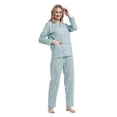 thumbnail image 3 of Amaxer Women's Pure Cotton Long Sleeve Notch Collar Pajama Set - Breathable Lightweight Sleepwear , Soft Loungewear for Spring and Summer & Comfort, 3 of 6