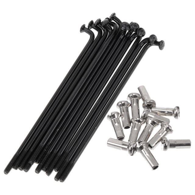 Rayos de bicicleta Unique Bargains 14G, rayos de rueda de bicicleta de acero inoxidable 304, 1 juego negro de 69 mm