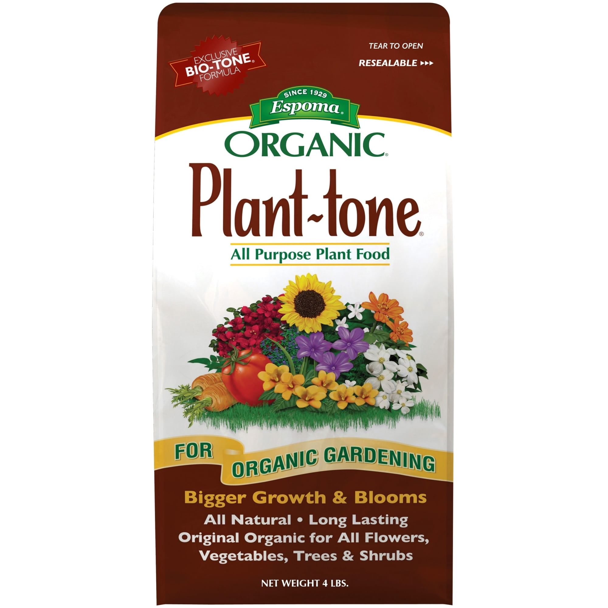 Espoma Plant-Tone Organic All Purpose Plant Food 5-3-3 Granules - 3 Pack, 4 lbs