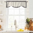 thumbnail image 3 of Black Cream Greek Key Tie Up Valance Curtains for Windows, Kitchen Curtains Window Treatments, Geometric Greece Ancient Rustic Short Window Shades Valances for Bedroom Bathroom Cafe 42"x12", 3 of 8