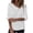 White, variant on UAMVSH 3/4 Sleeve Tops for Women Asymmetrical Neck Button T-Shirt Casual Cotton Linen Loose Fit Tunic Blouse Fashion Clothing