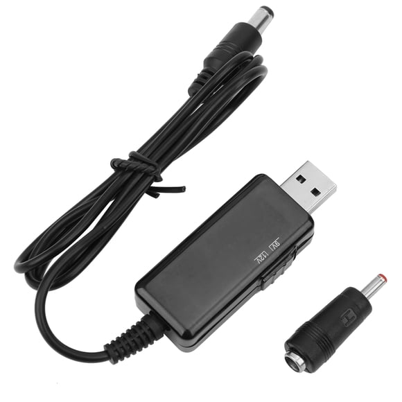 USB to DC Cable, Power Bank Router Cord 5V to 9V 12V StepUp Digital Display Adjustable Output for Optical Modem Wireless Router
