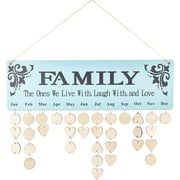 Family Birthday Reminder Calendar Wooden Birthday Calendar Wall Hanging Tags Family Birthday Sign with 100 Blank Tags Gifts for Birthdays Mom Grandpa Christmas Home Classroom Bar Decor DIY