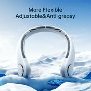 JISULIFE Portable Neck Fan, Rechargeable Wearable Fan, Hands-Free cooling fan, Quiet 25dB, 5 Speeds, 16H Battery Life, Essential for Indoor/Outdoor, Gift for Women, Men - White
