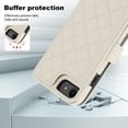 thumbnail image 3 of Compatible with iPhone 7 / 8 / SE 2022 & 2020 Litchi Texture PU Leather Case with Card Holder Wrist Strap, Wallet Flip Cover Men/Women Crossbody Strap RFID Blocking Kickstand, White, 3 of 9