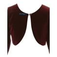 thumbnail image 2 of Big Girls Girls Long Sleeve One Button Velvet Bolero Sweater Jacket Dress Cover Up Black 8 (C82JK5S), 2 of 4