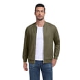 thumbnail image 2 of GIRUNS Men's Casual Varsity Jacket Vintage Suede Bomber Jackets Lightweight Outerwear Coat Army Green 2XL, 2 of 6