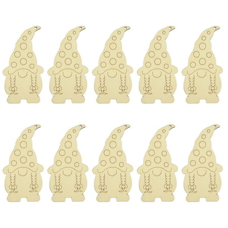 

JULYING 10 Pcs Santa Dwarf for Doll Christmas Tree Pendant Wooden Cute Cartoon Elegant Xmas Hanging Ornament Home Decor Festive Party Tree Hanging Decorations Supplies
