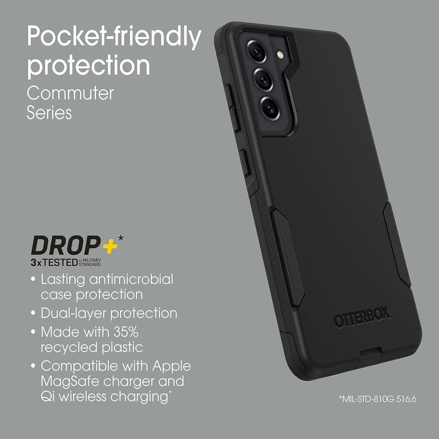 OtterBox Commuter Series Case for Samsung Galaxy S21 FE 5G Only - Non-Retail Packaging - Black