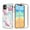 E, variant on GSA Geo Marble Hybrid Case for iPhone 13 Pro (6.1") - Pink/White