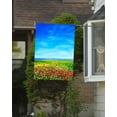 thumbnail image 3 of Spring Summer Landscape Red Yellow Flowers Field Poppies Grass Blue Sky House Flag 28" x 40" Double Sided Polyester Welcome Large Yard Garden Flag for Patio Lawn Home Outdoor Decor, 3 of 6