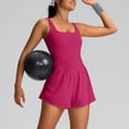 thumbnail image 2 of lcziwo Womens Athletic Romper Workout Running Onesie Shorts Jumpsuits Gym Yoga Tennis Skort Rompers Beach Vacation Outfits Gifts for Mom Hot Pink XXL, 2 of 9