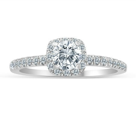 1/2ctw Diamond Halo Engagement Ring in 10k White Gold