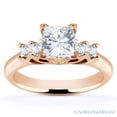 thumbnail image 2 of Square Cut Forever Brilliant Moissanite 5-Stone Engagement Ring in 14k Rose Gold, 2 of 5