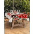 thumbnail image 2 of Outdoor Tablecloth with Umbrella Hole and Zipper, Christmas Poinsettia Rectangle Table Cloth 54x80 Inch Waterproof Tablecloth, Xmas Floral Pine Cones Winter Picnic Table Cover for Patio Camping, 2 of 7