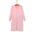 thumbnail image 2 of HNMKIU Toddler Girls Winter Hooded Home Dress Zippered Nightdress Comfortable Nightgown Girls Robe for Children Red,11-12 Years, 2 of 9