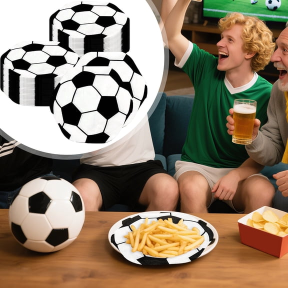 Football Sports Theme Disposable Tableware Set Paper Plate Napkin Combo for Sports Party Holiday Desktop Decor Catering Daily Use