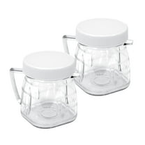 Replacement Mini 1-cup Clear Plastic Jar by CarterTM, fits most Oster Blenders (2 Pieces)