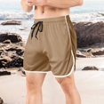thumbnail image 2 of Men's Casual Mesh Shorts Straight Fit Gym Workout Beach Running Athletic Comfort Lightweight Breathable Mens Shor Drawstring Elastic Waist Casual Beach Pants, 2 of 5
