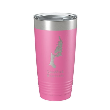 

Quaddick Reservoir Lake Map Tumbler Travel Mug Insulated Laser Engraved Coffee Cup Connecticut 20 oz Pink