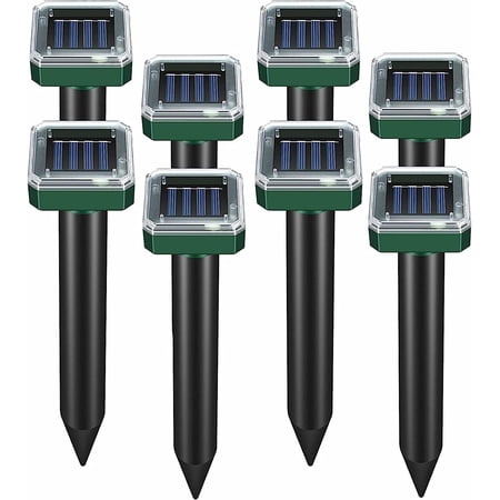 Mole Repellent 8 Pack Waterproof Solar Powered Vole Chipmunk  Gopher Snake Groundhog Ultrasonic Repeller for Lawn Garden Yard