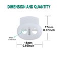 thumbnail image 2 of Unique Bargains 20 Pcs Verrous de Cordon à Ressort Attache en Plastique Double Trous Clip Corde Toggle Stoppers Sliders, Blanc, 2 of 7