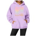 thumbnail image 2 of WEAIXIMIUNG Sweatshirts à Col Rond pour Femmes, Hoodie Décontracté avec Poche, Imprimé Lettres Anglaises, 2 of 3
