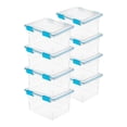 thumbnail image 1 of Sterilite 32 Qt Gasket Box, Clear Stackable Plastic Storage Bins with Latching Lid, 8 Pack, 1 of 12