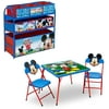 Disney Mickey Mouse 4-Piece Toddler Playroom Furniture Set | Table with 2 Chairs & Multi-Bin Toy Organizer by Delta Children