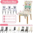 thumbnail image 6 of Happy Easter Chair Covers Set of 6 Bunny Rabbits Dining Chair Seat Cover Stretch Removable Egg Chair Slipcover Protector for Easter Dining Room Kitchen Home Decor, 6 of 6