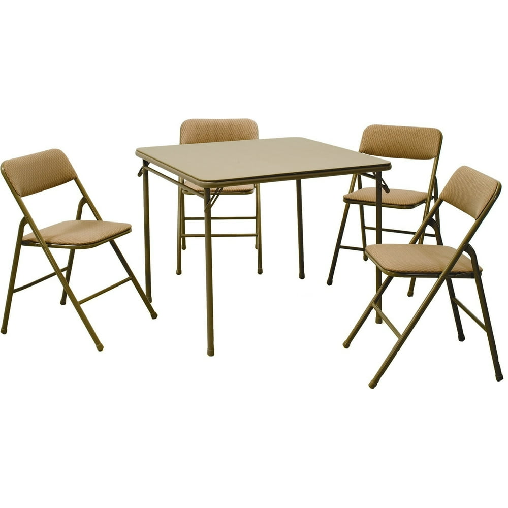 Cosco 5-Pc. Folding Table and Chair Set Tan - Walmart.com - Walmart.com