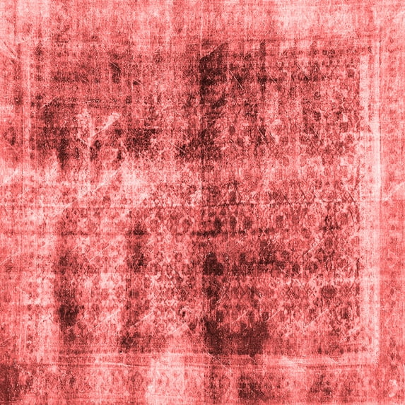 Ahgly Company Indoor Square Abstract Red Modern Area Rugs, 6' Square