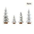 thumbnail image 5 of 4pcs Miniature Christmas Tree Snow Flocked Artificial Pine Tree with Wooden Base for Xmas Holiday Party Home Tabletop Decor, 5 of 6