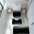 thumbnail image 5 of Silver Black Glitter Bathroom Rugs 3-Piece, Bath Mat Set Super Absorbent Toilet Lid Cover and Soft Plush,Non-Slip Bath Rug Floor for Tub, Shower, Bathroom, 5 of 6