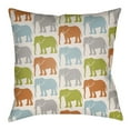 thumbnail image 2 of Surya LOTA-ELPH2-2020 Lolita 20" Wide Square Novelty Elephants Polyester Outdoor Accent, 2 of 7