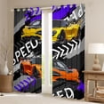 thumbnail image 2 of Homewish Extreme Sports Game Black Out Curtains,Speed Race Car Curtains Pack of 2 (42x63 Each),Purple Orange Yellow Bedroom Curtains For Boys Kids,Microfiber Bedroom Decor, 2 of 6